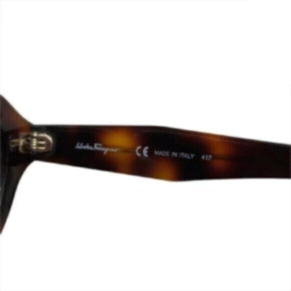 NWT Salvatore Ferragamo Brown Tortoise Shell Rectangle Sunglasses - Picture 7 of 9